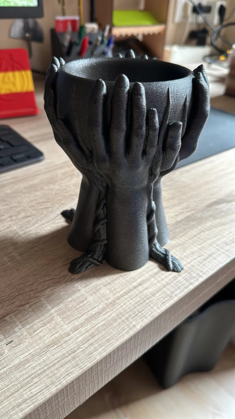 4 Hands With Roots Holding Bowl Planter