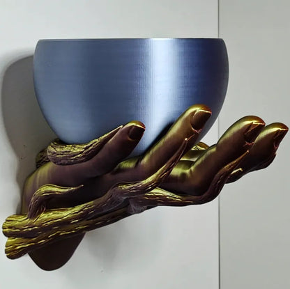 Hand with Roots and Bowl Wall Planter