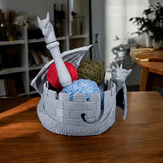 Dragon Yarn Keeper Yarn Bowl and Dragon Hook Case