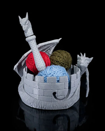 Dragon Yarn Keeper Yarn Bowl and Dragon Hook Case