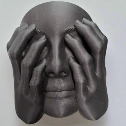 Woman Covering Face Wall Planter